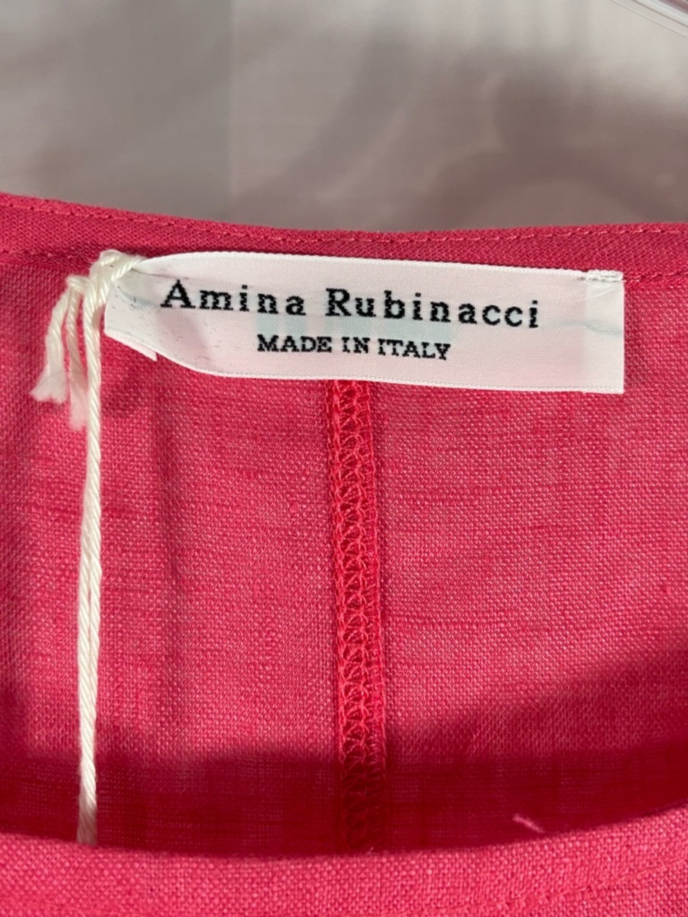 NWT AMINA RUBINACCI Sleeveless Linen Pullover Maxi Dress in Hibiscus size 10 - Picture 4 of 11